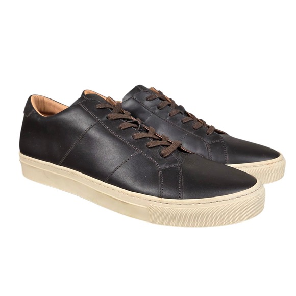 GREATS Brooklyn Mens Sz 14 The Royale Dark Brown Leather‎ Shoes Sneakers Italy